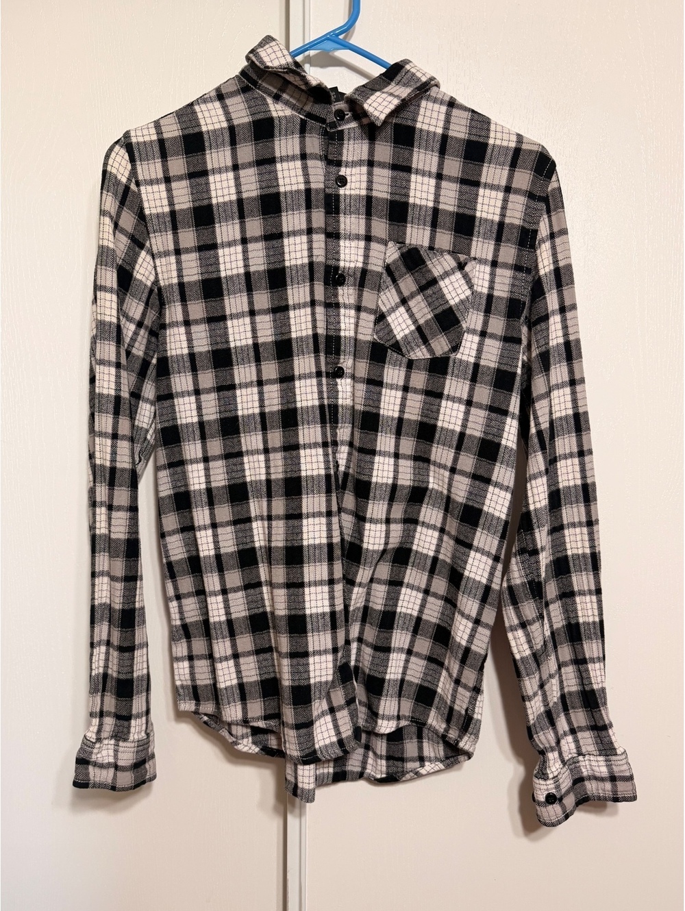Women’s Shaun White Black and White Plaid Flannel Shirt XL